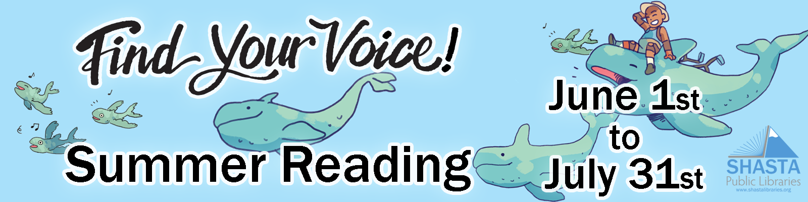 2023-iREAD-web-header Find Your Voice! Summer Reading. June 1st to July 31st.
