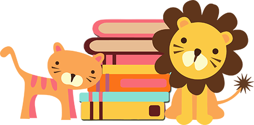 Lion and Cat With Books