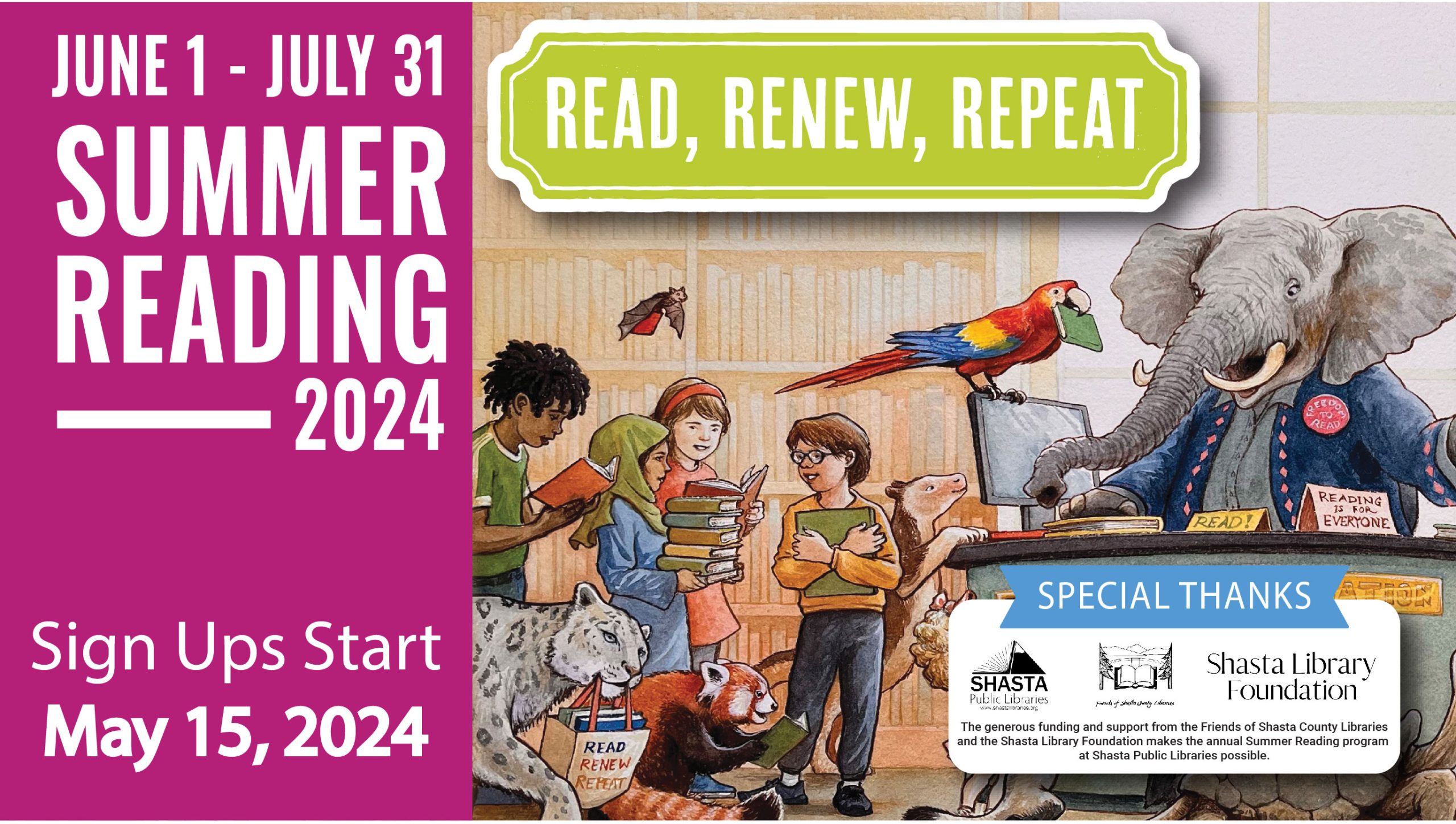 Find Your Voice! Summer Reading. June 1st to July 31st.